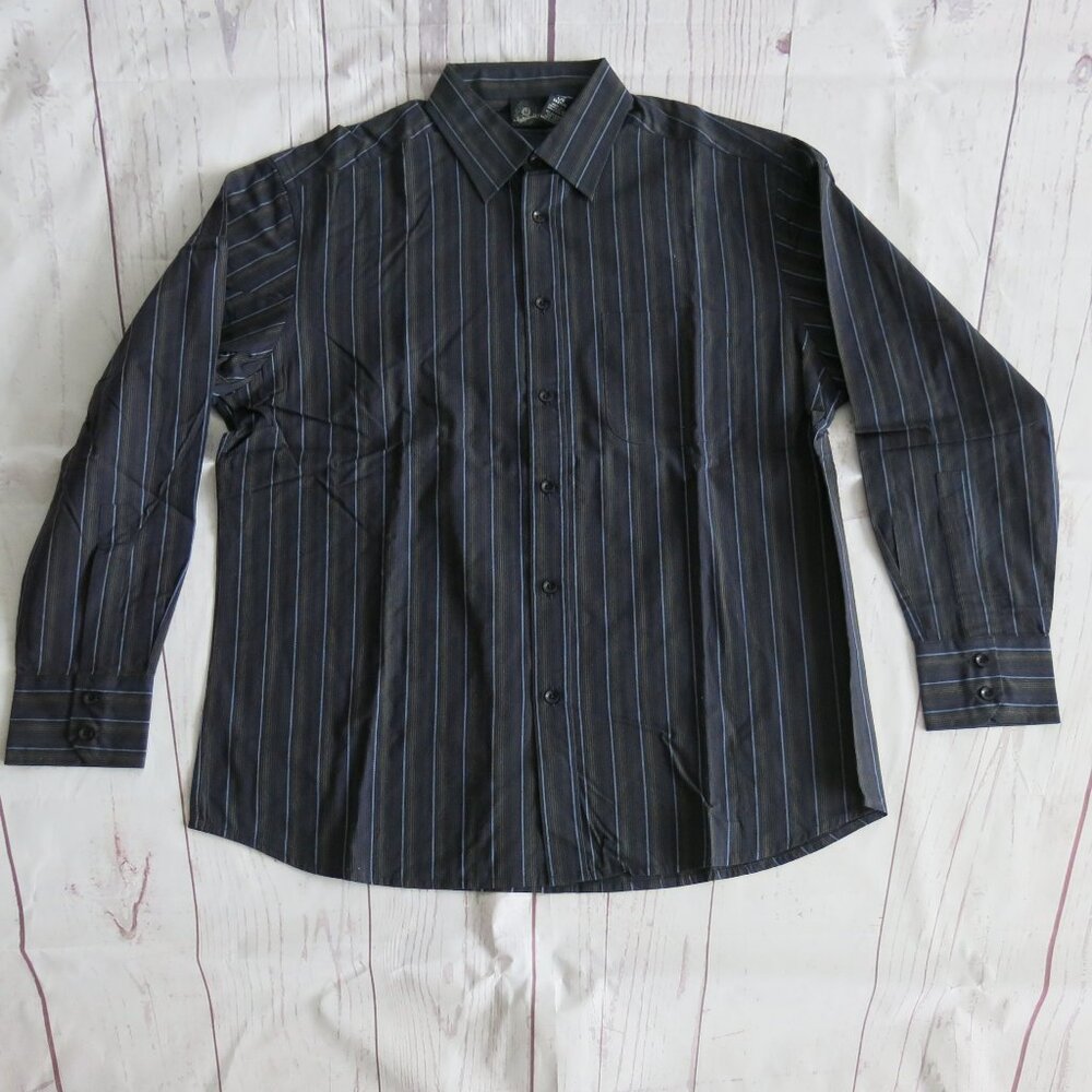 Burnside 100% Cotton Multi Color Stripe Button Down Long Sleeve Shirt Size Large